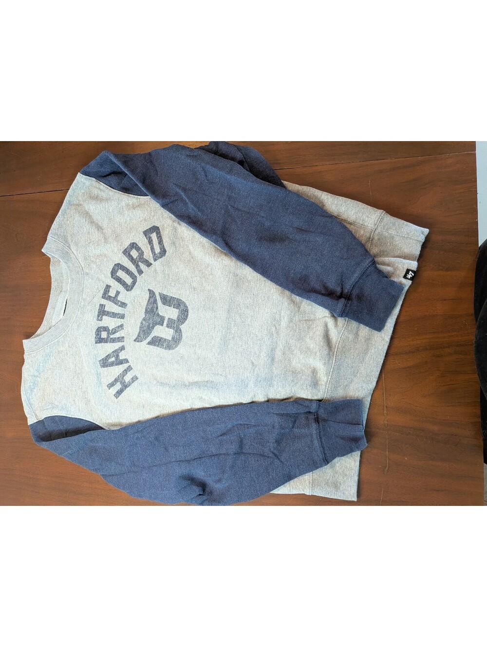 '47 Brand Hartford Whalers Crewneck Sweatshirt Gray Navy Fleece Pullover Size L
